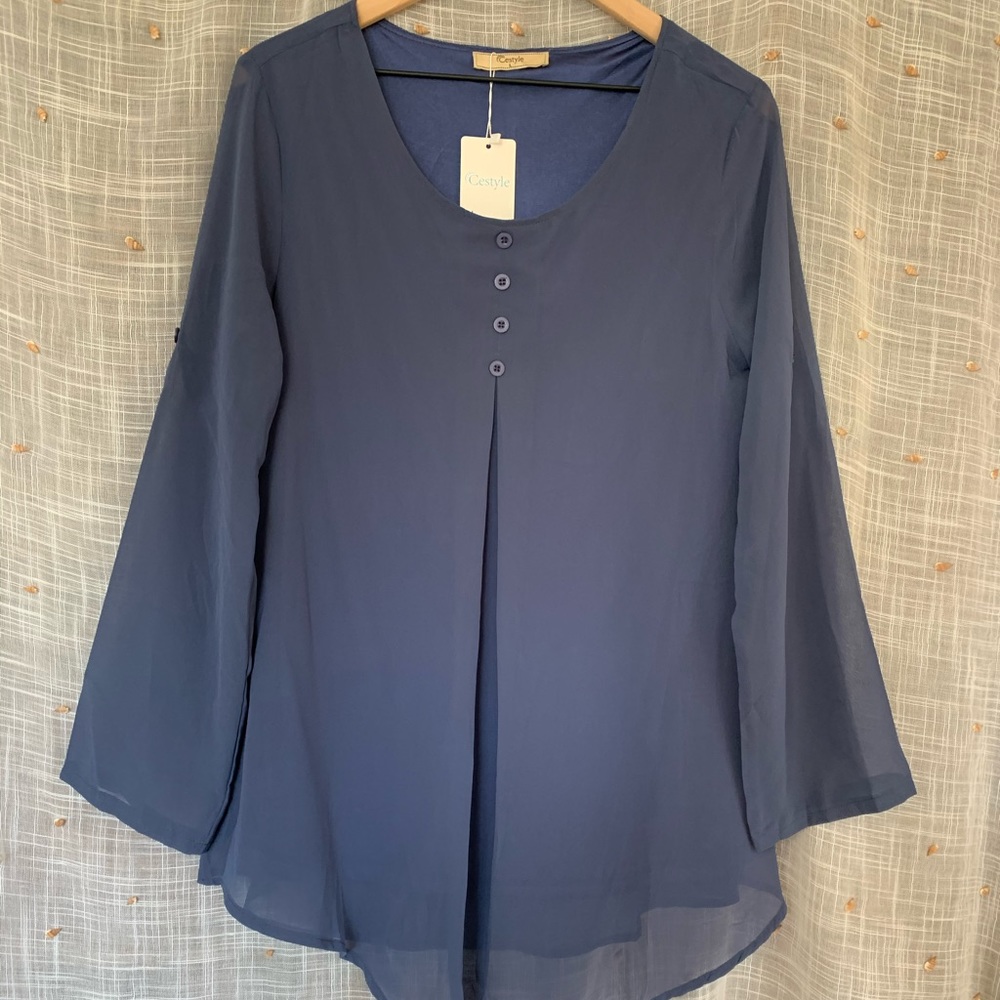 NEW Cestyle Camp Sleeve Tunic Top (Lined)